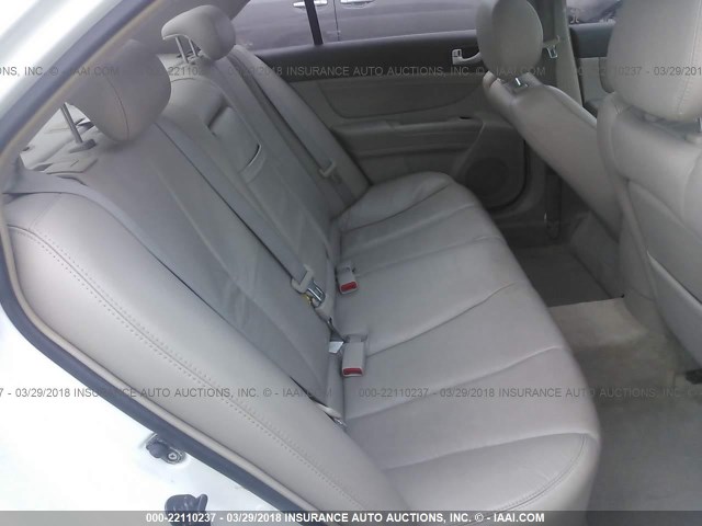 5NPEU46F56H088424 - 2006 HYUNDAI SONATA GLS/LX WHITE photo 8