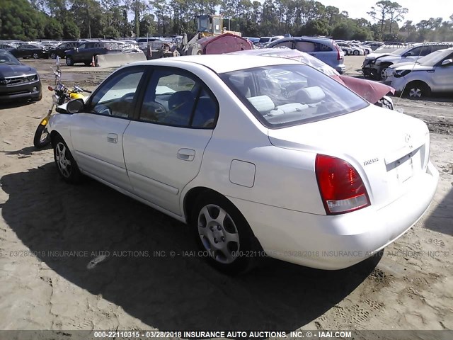 KMHDN45D83U476995 - 2003 HYUNDAI ELANTRA GLS/GT WHITE photo 3