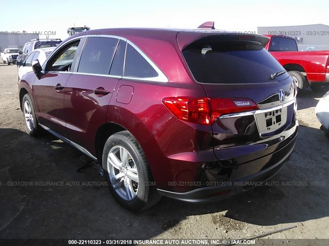 5J8TB3H5XDL000540 - 2013 ACURA RDX TECHNOLOGY MAROON photo 3