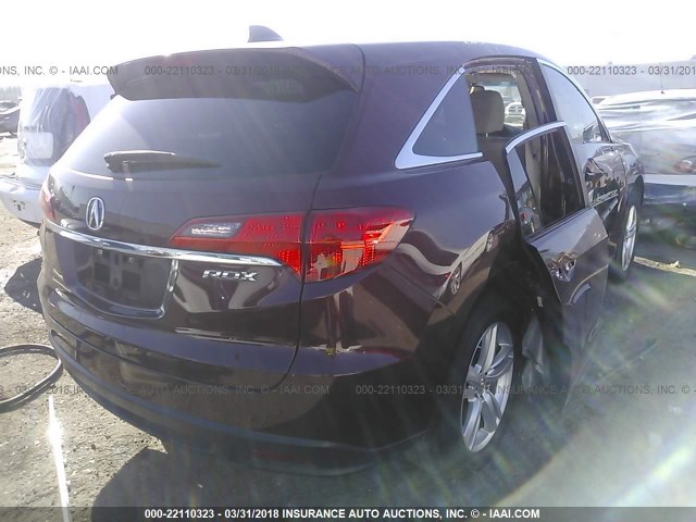 5J8TB3H5XDL000540 - 2013 ACURA RDX TECHNOLOGY MAROON photo 4