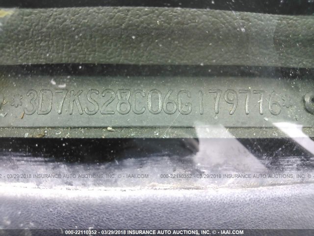 3D7KS28C06G179776 - 2006 DODGE RAM 2500 ST/SLT/LARAMIE თაფლისფერი ფოტო 9