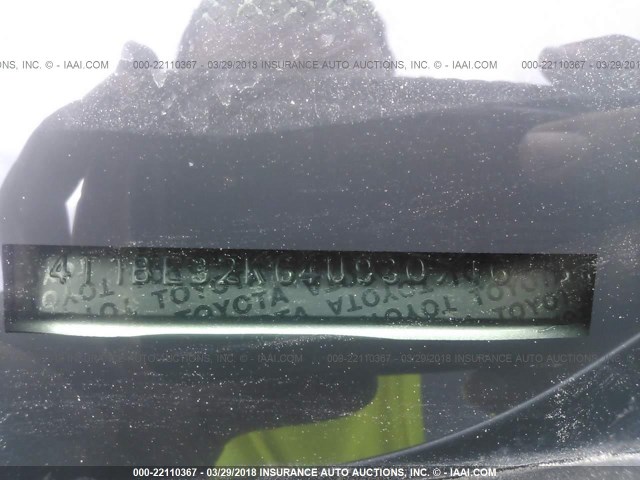 4T1BE32K64U930716 - 2004 TOYOTA CAMRY LE/XLE/SE SILVER photo 9