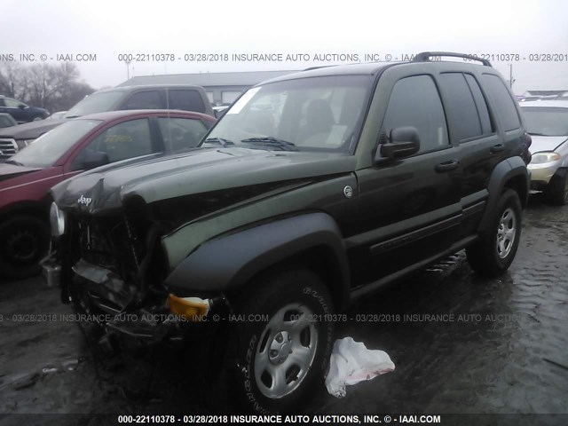 1J4GL48K26W263903 - 2006 JEEP LIBERTY SPORT 绿色 照片 2