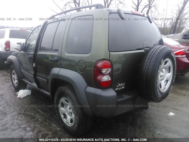 1J4GL48K26W263903 - 2006 JEEP LIBERTY SPORT GREEN photo 3