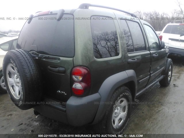 1J4GL48K26W263903 - 2006 JEEP LIBERTY SPORT 绿色 照片 4