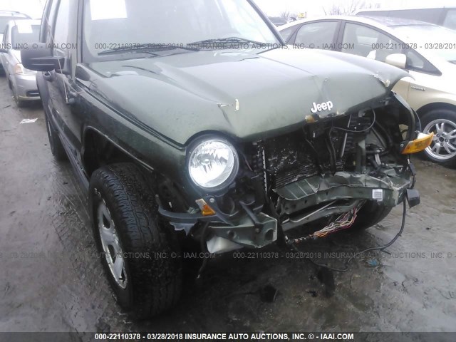 1J4GL48K26W263903 - 2006 JEEP LIBERTY SPORT GREEN photo 6