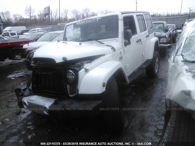 1J4BA5H14AL185387 - 2010 JEEP WRANGLER UNLIMITE SAHARA WHITE photo 2