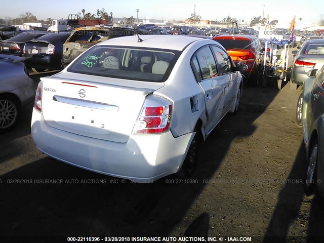 3N1AB6AP0BL607134 - 2011 NISSAN SENTRA 2.0/2.0S/SR/2.0SL WHITE photo 4