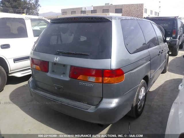 2HKRL18522H562492 - 2002 HONDA ODYSSEY LX BLUE photo 4