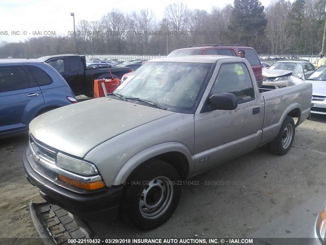 1GCCS1444XK200193 - 1999 CHEVROLET S TRUCK S10 BEIGE photo 2