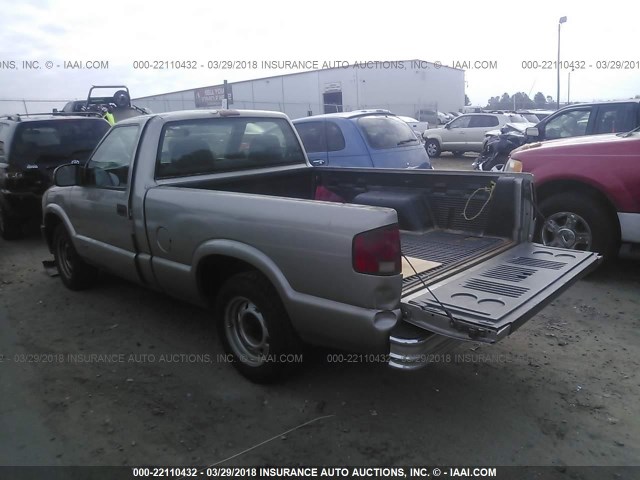 1GCCS1444XK200193 - 1999 CHEVROLET S TRUCK S10 BEIGE photo 3