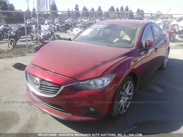 JM1GJ1W60E1144761 - 2014 MAZDA 6 GRAND TOURING RED photo 2