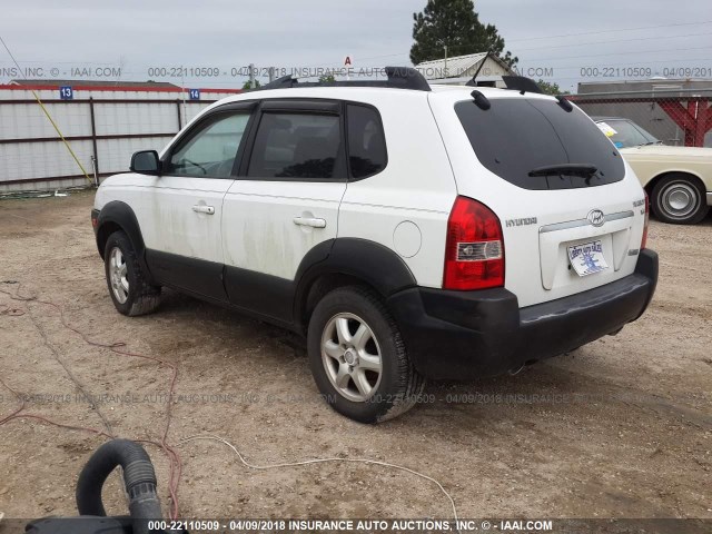 KM8JN12D85U050958 - 2005 HYUNDAI TUCSON GLS/LX WHITE photo 3