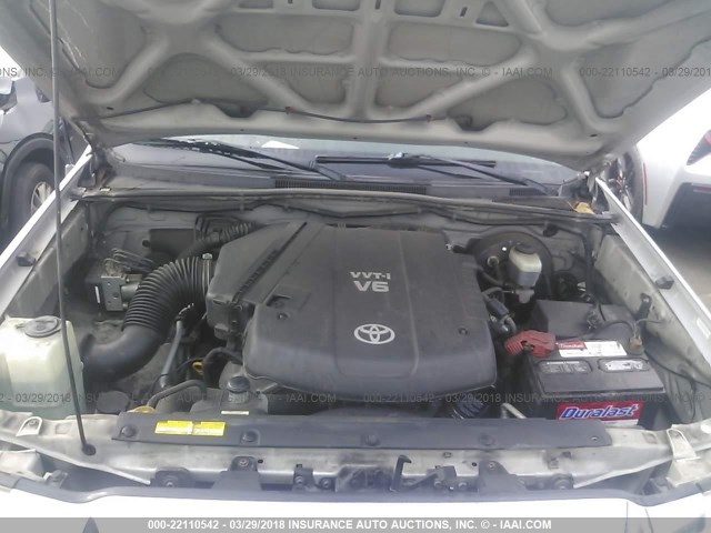 5TEJU62N25Z088870 - 2005 TOYOTA TACOMA DOUBLE CAB PRERUNNER SILVER photo 10