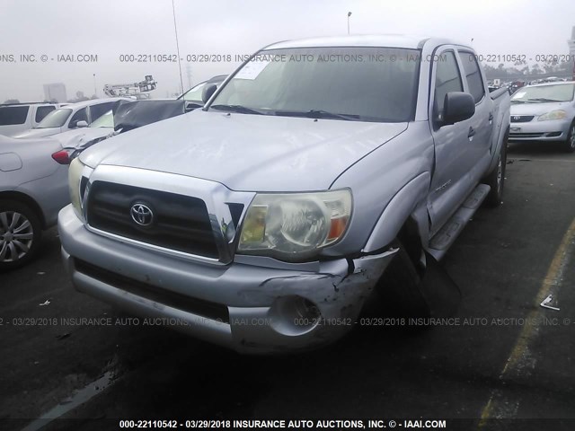 5TEJU62N25Z088870 - 2005 TOYOTA TACOMA DOUBLE CAB PRERUNNER SILVER photo 2