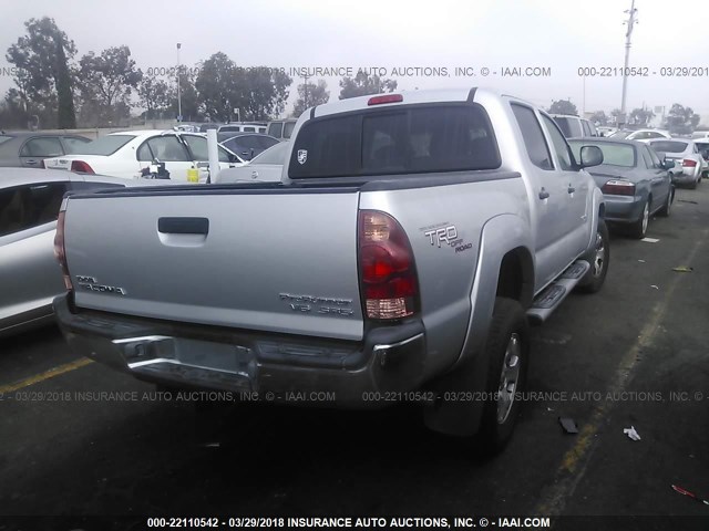 5TEJU62N25Z088870 - 2005 TOYOTA TACOMA DOUBLE CAB PRERUNNER SILVER photo 4
