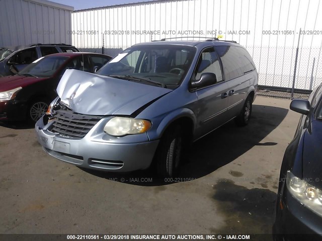 2A8GP54L66R809912 - 2006 CHRYSLER TOWN & COUNTRY TOURING Light Blue photo 2