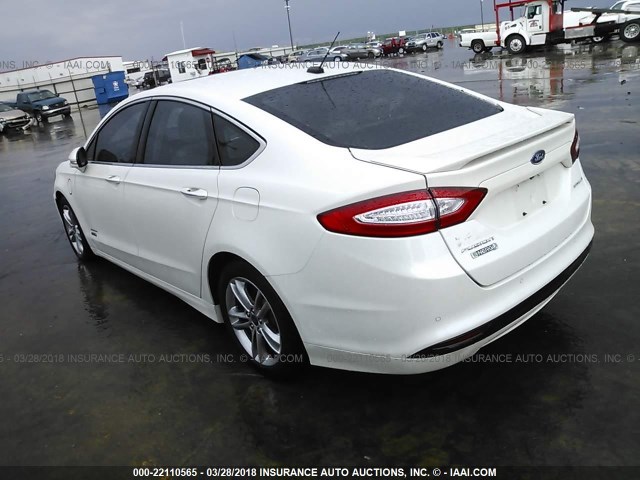 3FA6P0SU2FR170168 - 2015 FORD FUSION TITANIUM PHEV WHITE photo 3