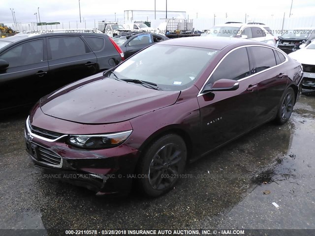 1G1ZE5ST7GF209913 - 2016 CHEVROLET MALIBU LT BURGUNDY photo 2