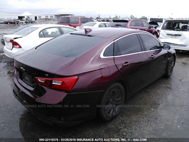 1G1ZE5ST7GF209913 - 2016 CHEVROLET MALIBU LT BURGUNDY photo 4