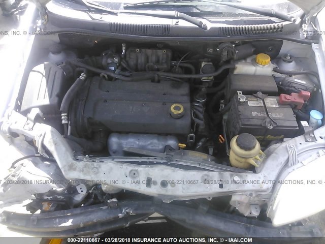 KL1TD66658B153092 - 2008 CHEVROLET AVEO LS SILVER photo 10