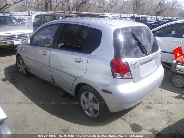 KL1TD66658B153092 - 2008 CHEVROLET AVEO LS SILVER photo 3