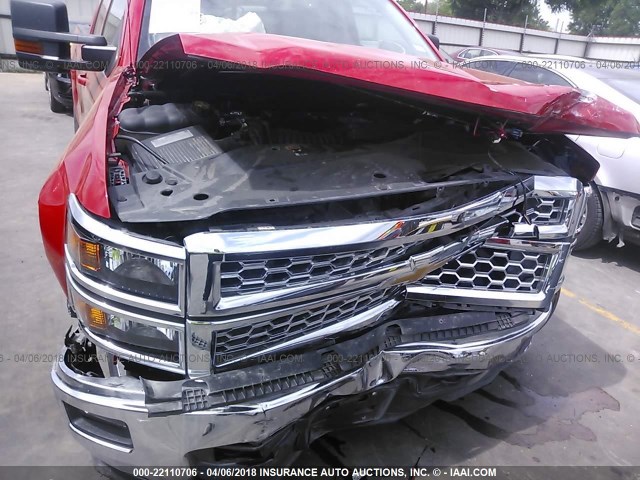 1GCVKREC6FZ178118 - 2015 CHEVROLET SILVERADO K1500 LT RED photo 6