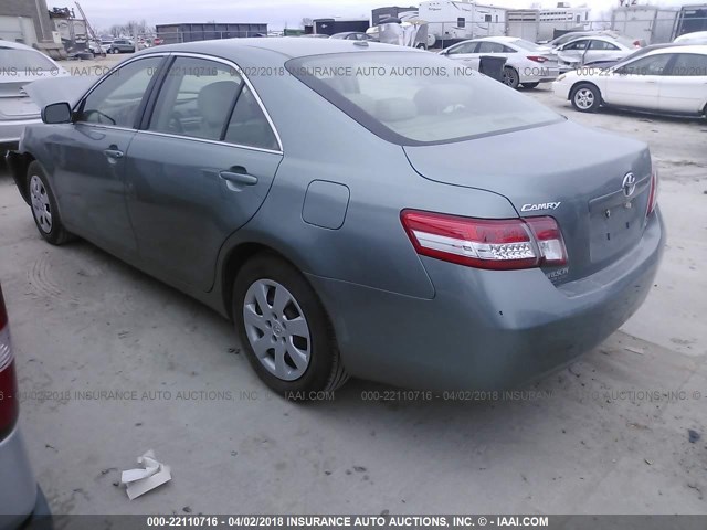4T4BF3EK0BR112734 - 2011 TOYOTA CAMRY SE/LE/XLE TEAL photo 3