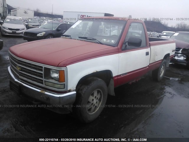 1GCDK14K0ME147439 - 1991 CHEVROLET GMT-400 K1500 RED photo 2