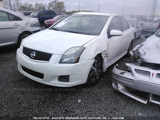 3N1AB6AP3CL607209 - 2012 NISSAN SENTRA 2.0/2.0S/SR/2.0SL WHITE photo 2