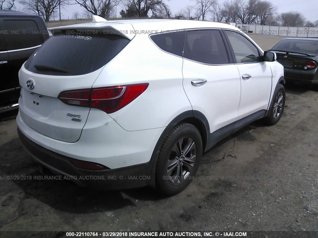 5XYZTDLB3DG070739 - 2013 HYUNDAI SANTA FE SPORT  WHITE photo 4