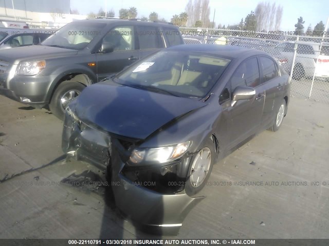 JHMFA36268S023671 - 2008 HONDA CIVIC HYBRID GRAY photo 2