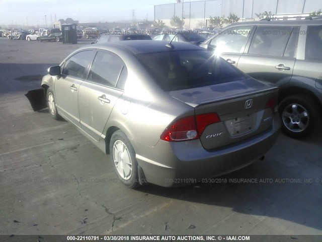 JHMFA36268S023671 - 2008 HONDA CIVIC HYBRID GRAY photo 3