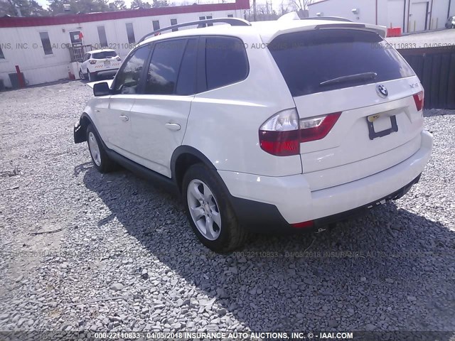 WBXPC93427WF03843 - 2007 BMW X3 3.0SI WHITE photo 3