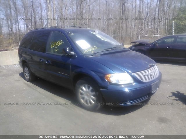 2C8GP74L11R321719 - 2001 CHRYSLER TOWN & COUNTRY EX BLUE photo 1