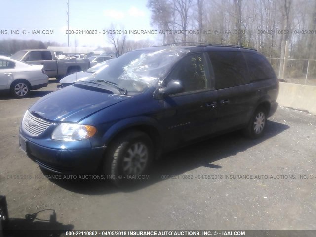 2C8GP74L11R321719 - 2001 CHRYSLER TOWN & COUNTRY EX BLUE photo 2