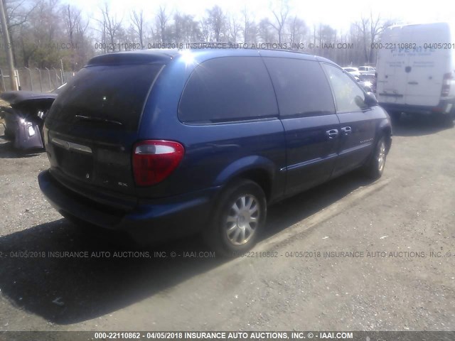 2C8GP74L11R321719 - 2001 CHRYSLER TOWN & COUNTRY EX BLUE photo 4