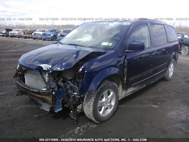 2C4RDGCG9CR402560 - 2012 DODGE GRAND CARAVAN SXT BLUE photo 2