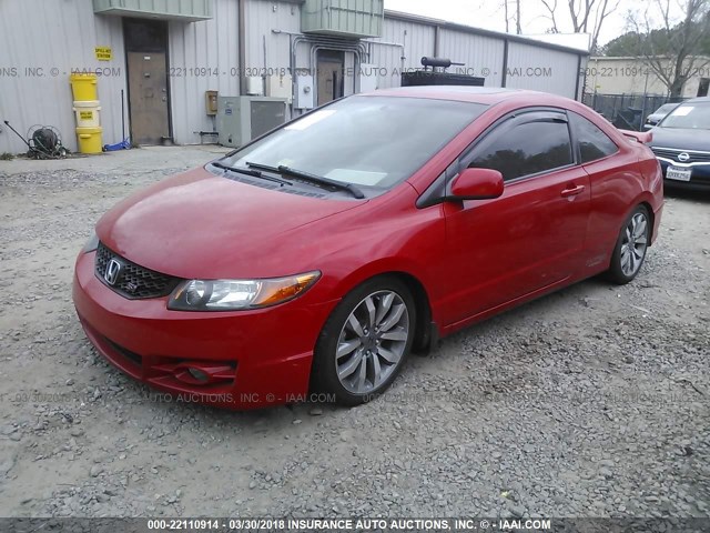 2HGFG21549H702571 - 2009 HONDA CIVIC SI RED photo 2