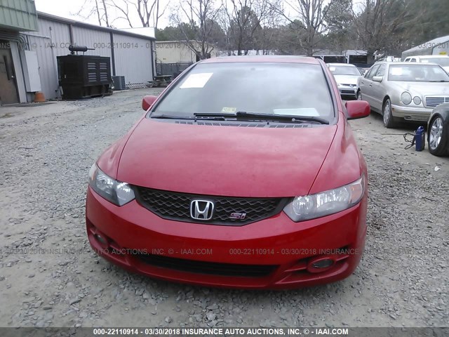 2HGFG21549H702571 - 2009 HONDA CIVIC SI RED photo 6