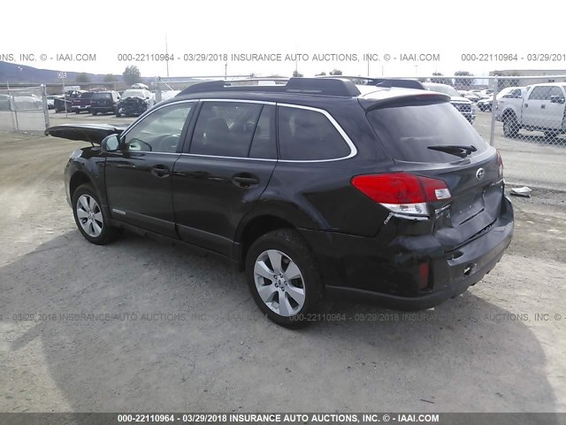 4S4BRCKC4C3255059 - 2012 SUBARU OUTBACK 2.5I LIMITED BLACK photo 3