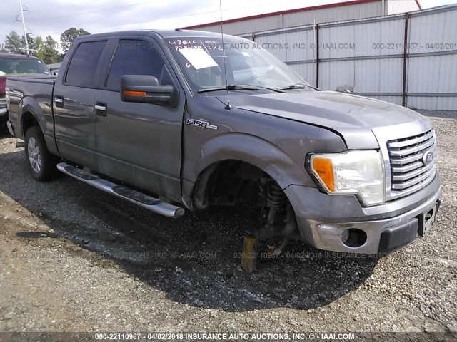 1FTEW1C88AFB05525 - 2010 FORD F150 SUPERCREW GRAY photo 1