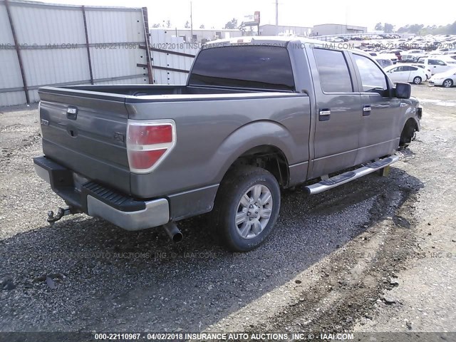 1FTEW1C88AFB05525 - 2010 FORD F150 SUPERCREW GRAY photo 4
