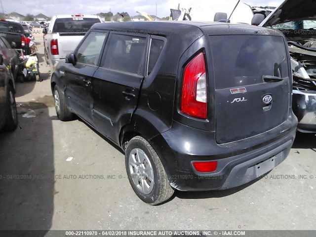 KNDJT2A5XC7361975 - 2012 KIA SOUL BLACK photo 3