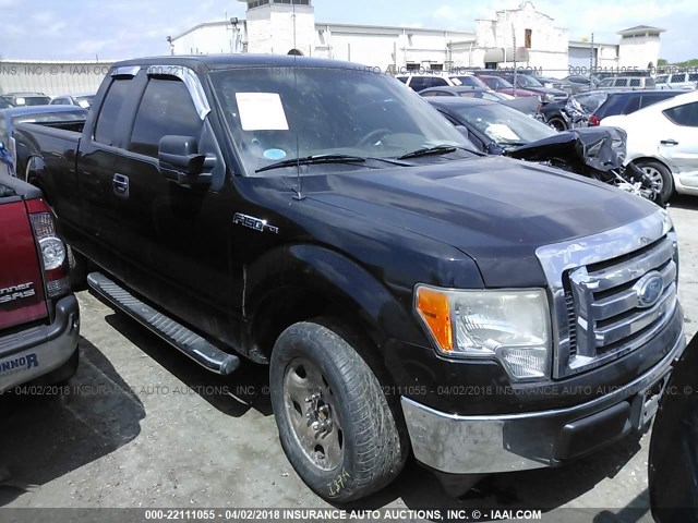 1FTRX12869FB35246 - 2009 FORD F150 SUPER CAB BLACK photo 1