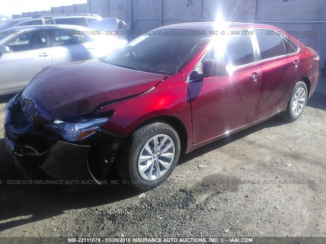 4T1BF1FK2GU585118 - 2016 TOYOTA CAMRY LE/XLE/SE/XSE RED photo 2