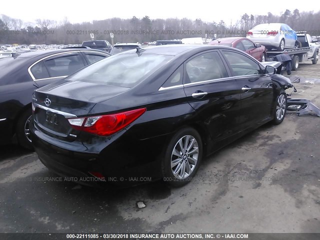 5NPEC4AC0EH918158 - 2014 HYUNDAI SONATA SE/LIMITED BLACK photo 4