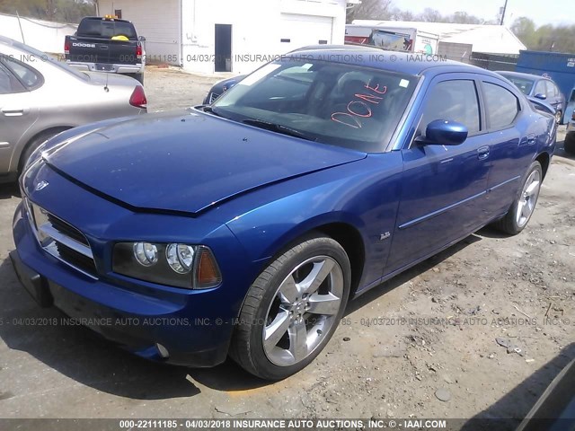 2B3CA9CV1AH316723 - 2010 DODGE CHARGER RALLYE BLUE photo 2