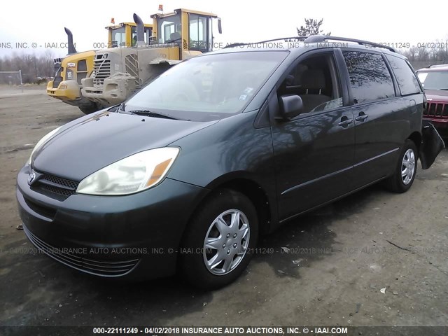 5TDZA23C55S226013 - 2005 TOYOTA SIENNA CE/LE GREEN photo 2