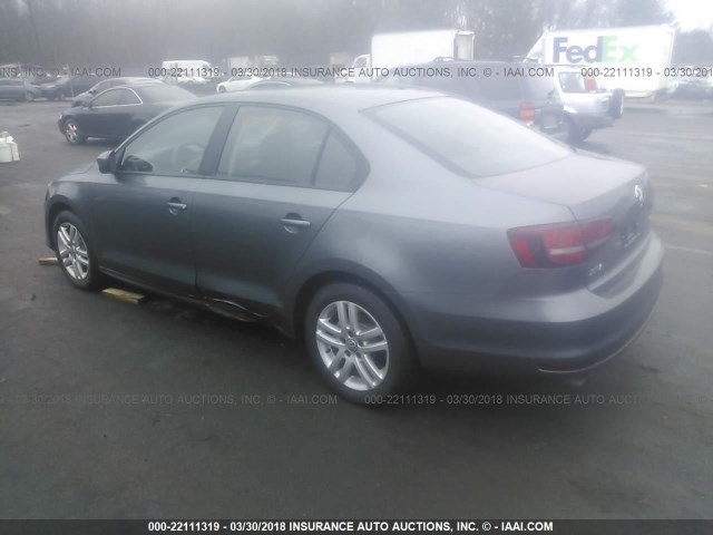 3VW2B7AJ9JM233583 - 2018 VOLKSWAGEN JETTA S 灰色 照片 3
